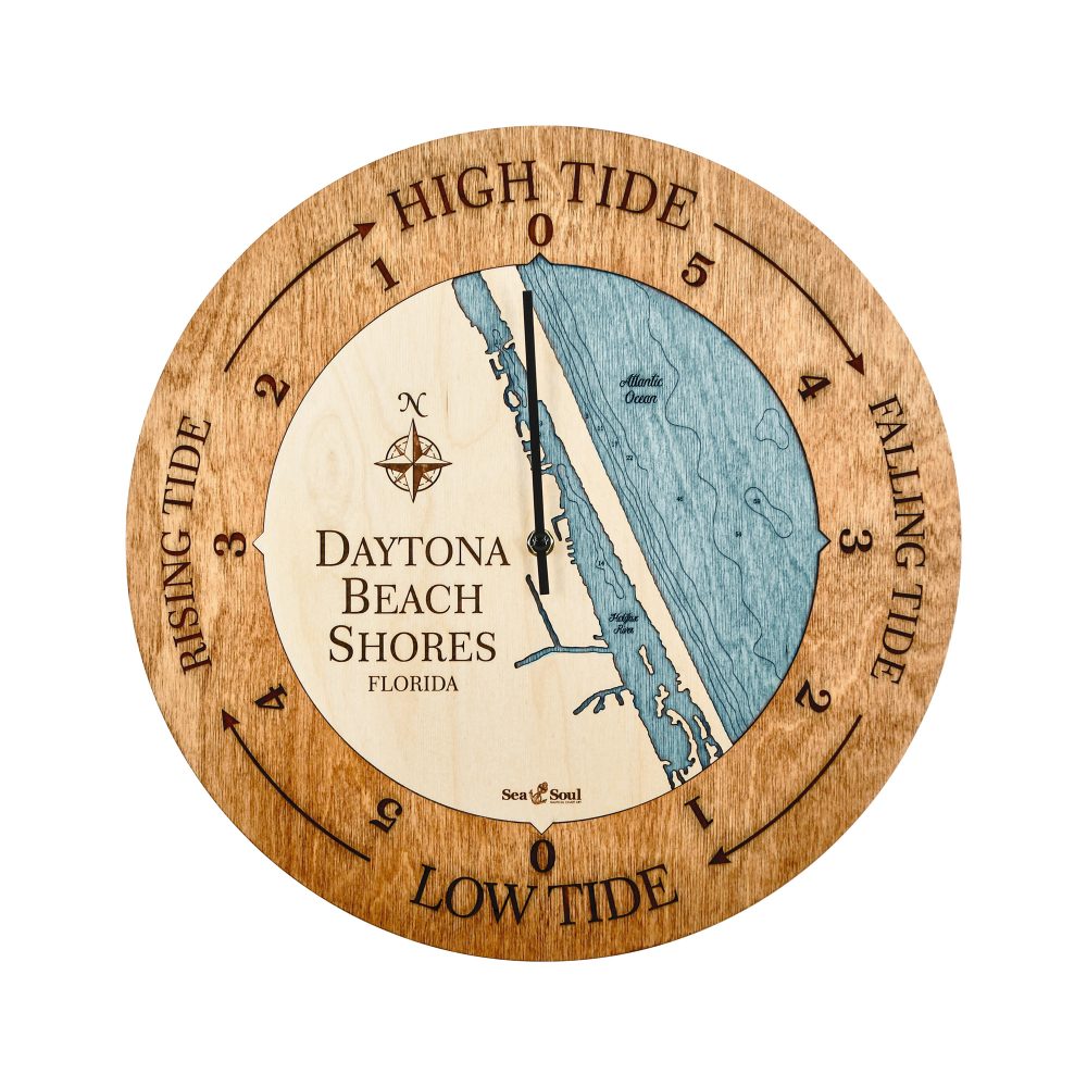 Daytona Beach Tide Clock Americana Accent with Blue Green Water