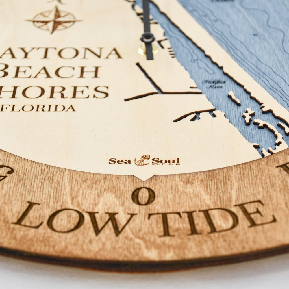 Daytona Beach Tide Clock Americana Accent with Deep Blue Water Detail Shot 2