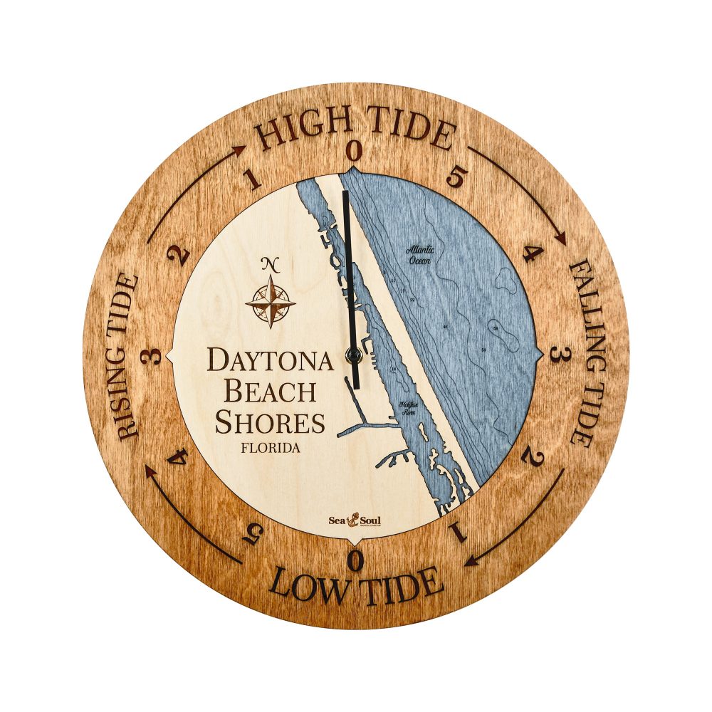 Daytona Beach Tide Clock Americana Accent with Deep Blue Water