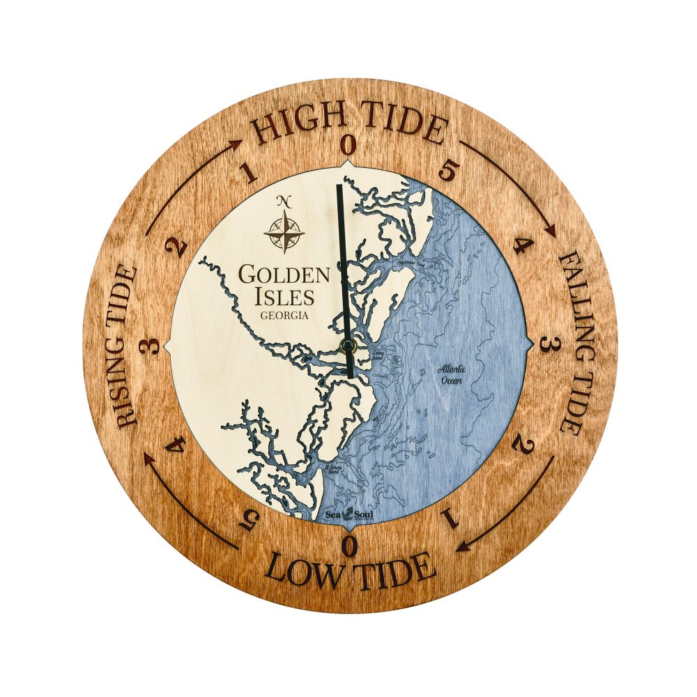 Golden Isles Tide Clock Americana Accent with Deep Blue Water