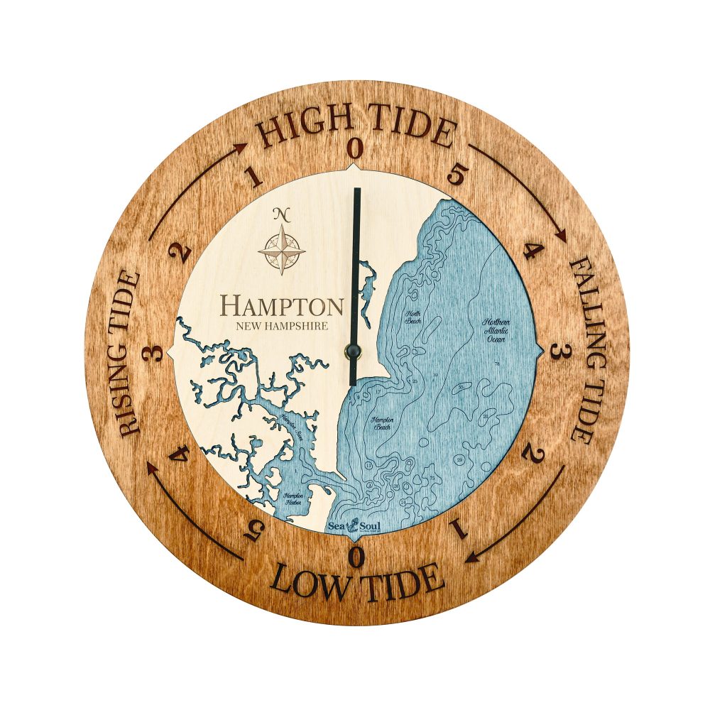 Hampton New Hampshire Tide Clock Americana Accent with Blue Green Water