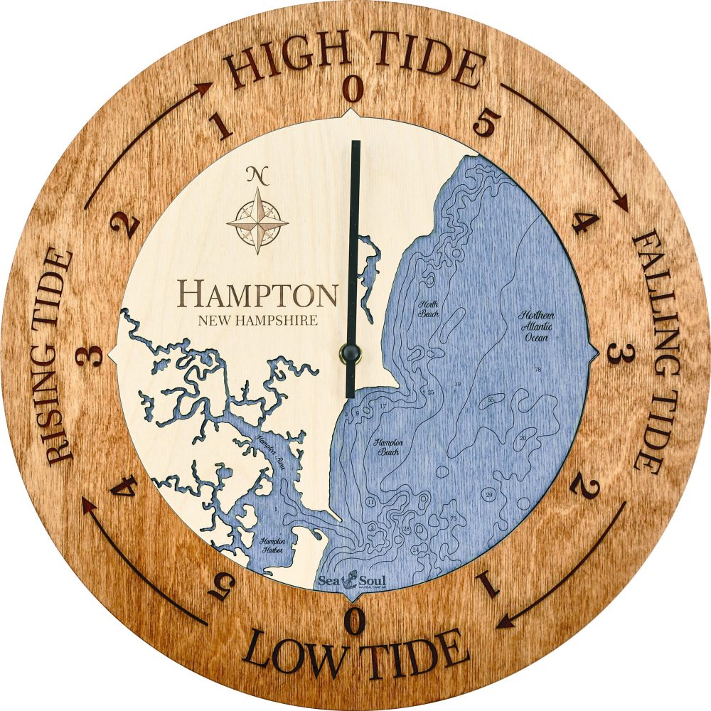 Hampton New Hampshire Tide Clock Americana Accent with Deep Blue Water Product Shot