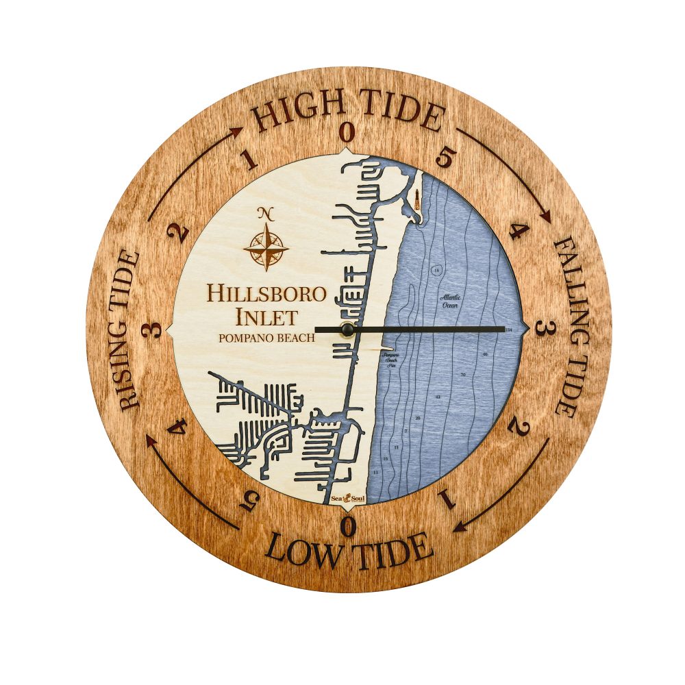 Hillsboro Inlet Tide Clock Americana Accent with Deep Blue Water