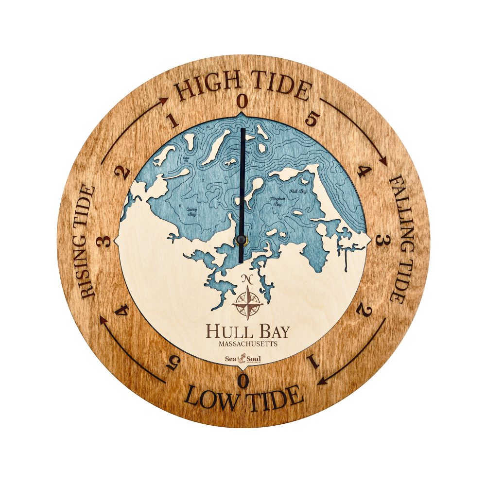 Hull Bay Tide Clock Americana Accent with Blue Green Water