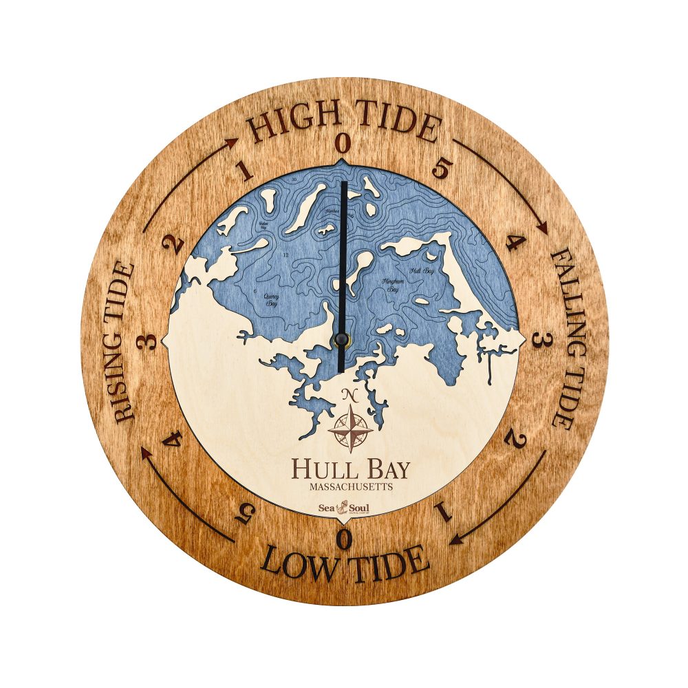 Hull Bay Tide Clock Americana Accent with Deep Blue Water