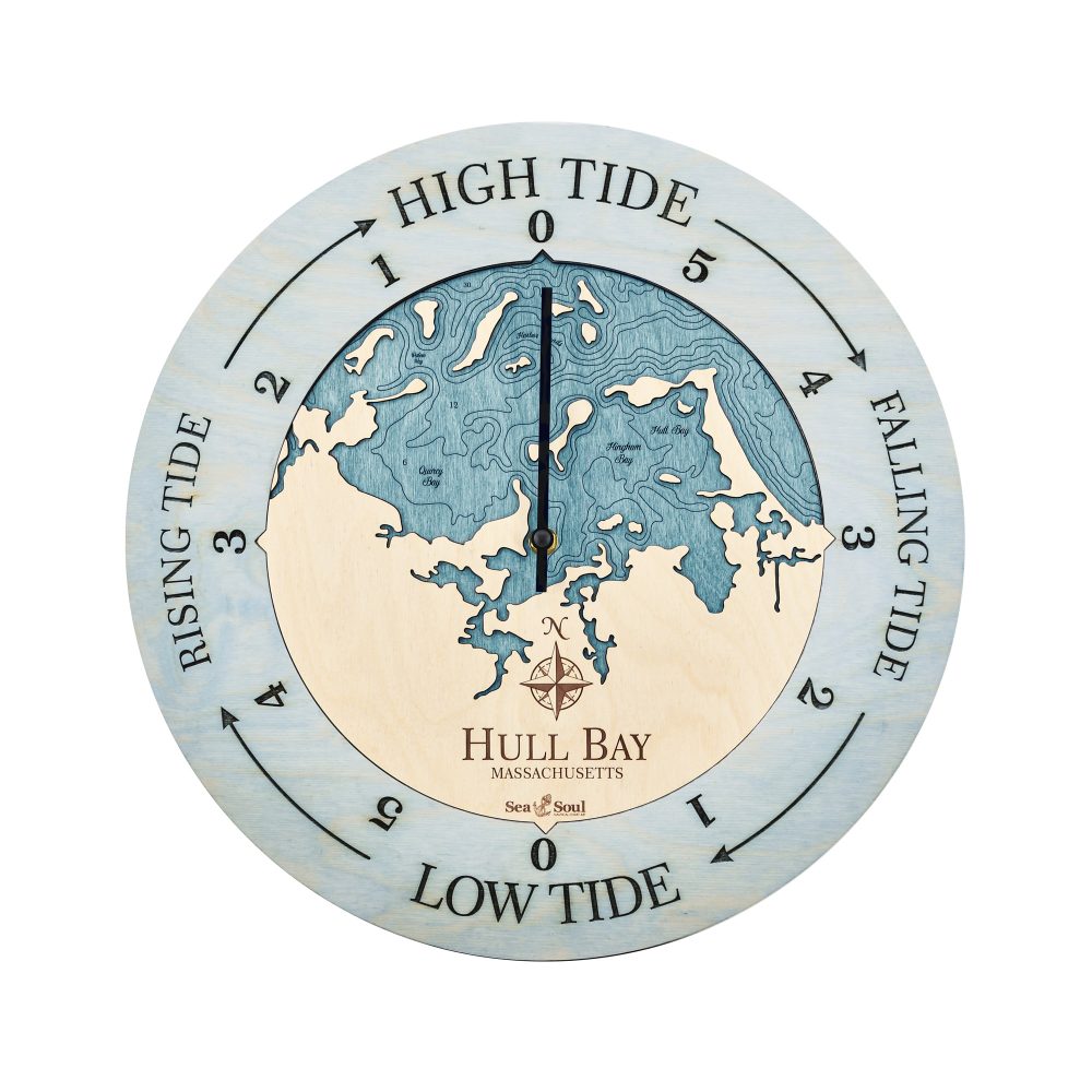 Hull Bay Tide Clock Bleach Blue Accent with Blue Green Water