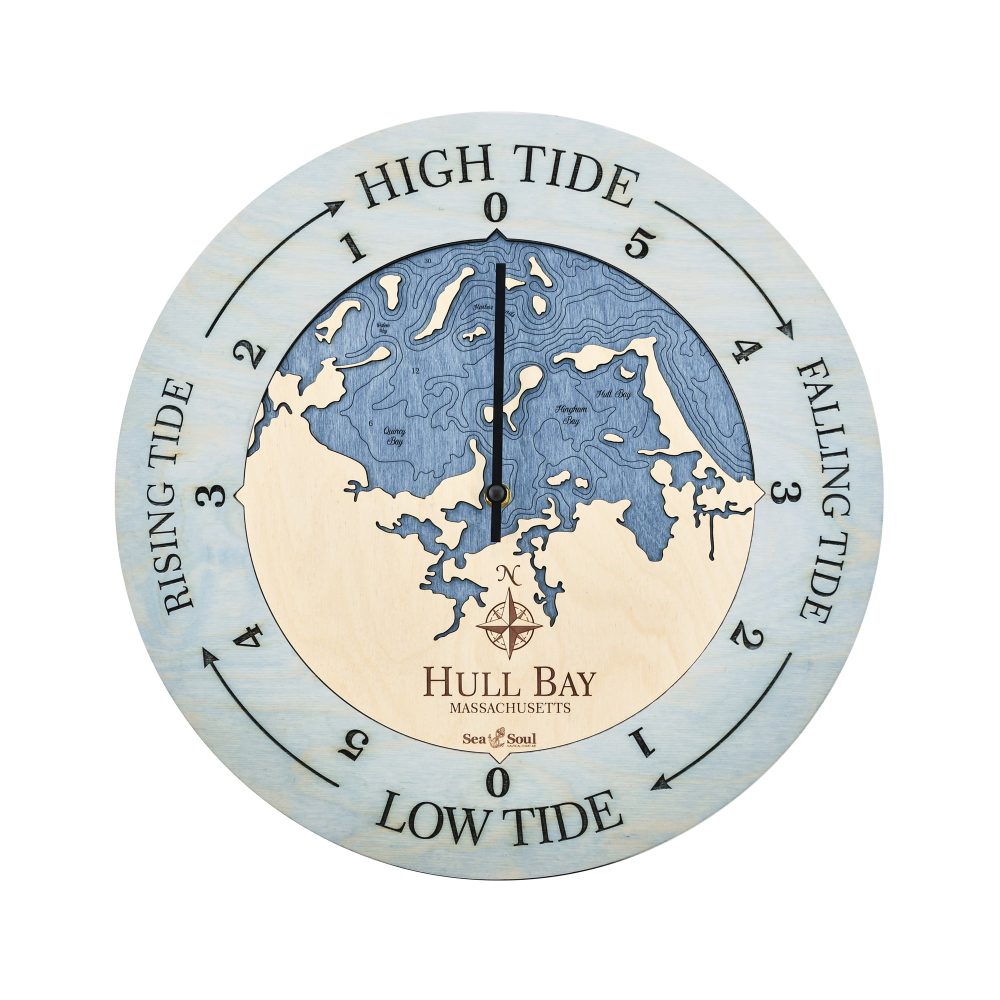 Hull Bay Tide Clock Bleach Blue Accent with Deep Blue Water