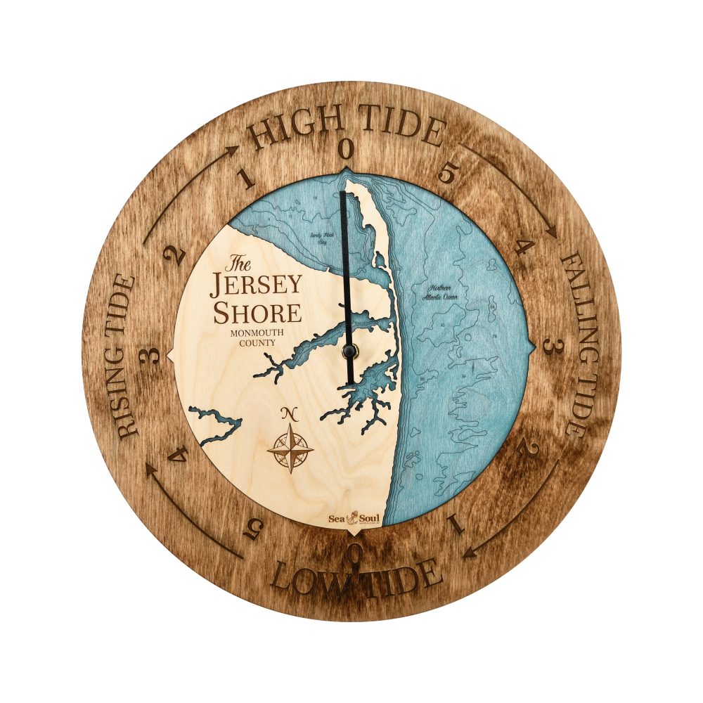 Jersey Shore Tide Clock Americana Accent with Blue Green Water