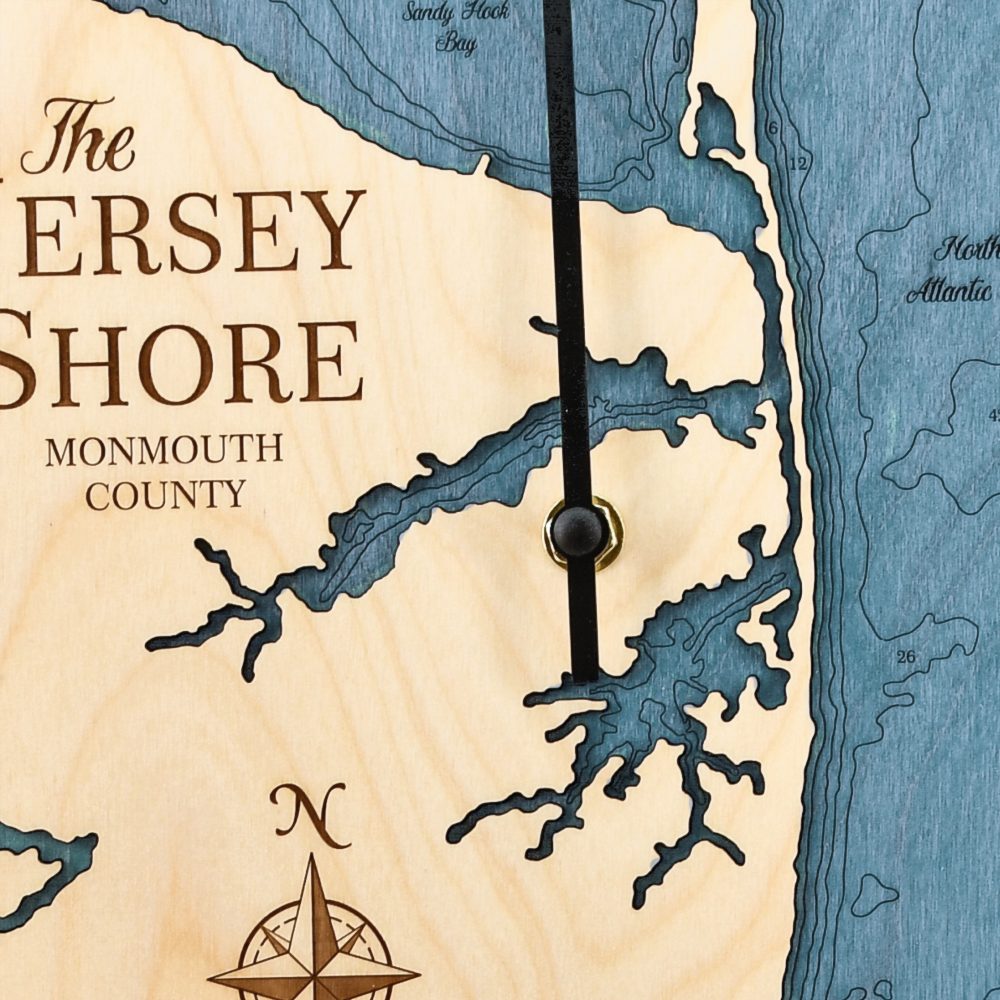 Jersey Shore Tide Clock Americana Accent with Deep Blue Water Detail Shot 1