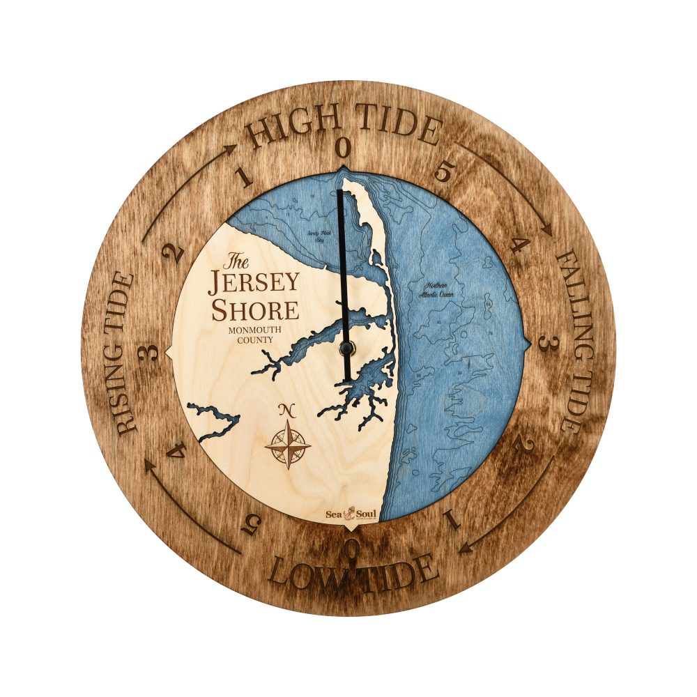 Jersey Shore Tide Clock Americana Accent with Deep Blue Water