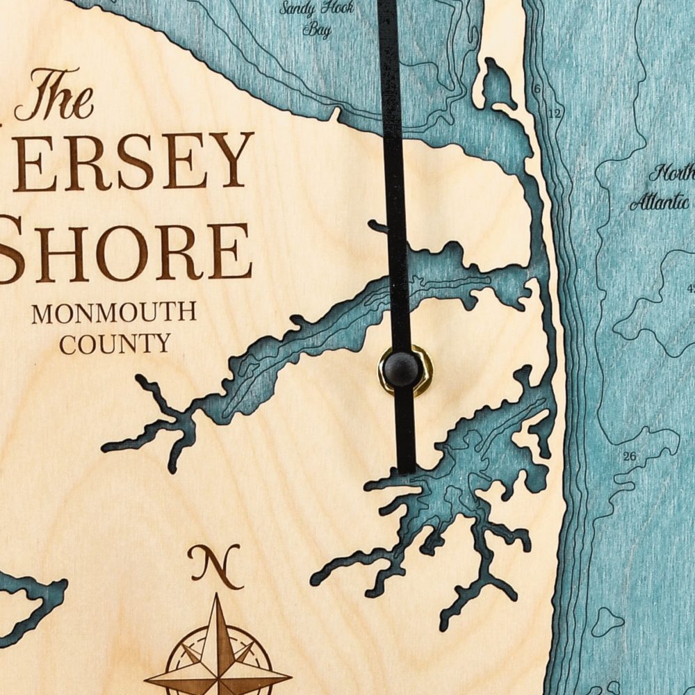Jersey Shore Tide Clock Americana Accent with Blue Green Water Detail Shot 1