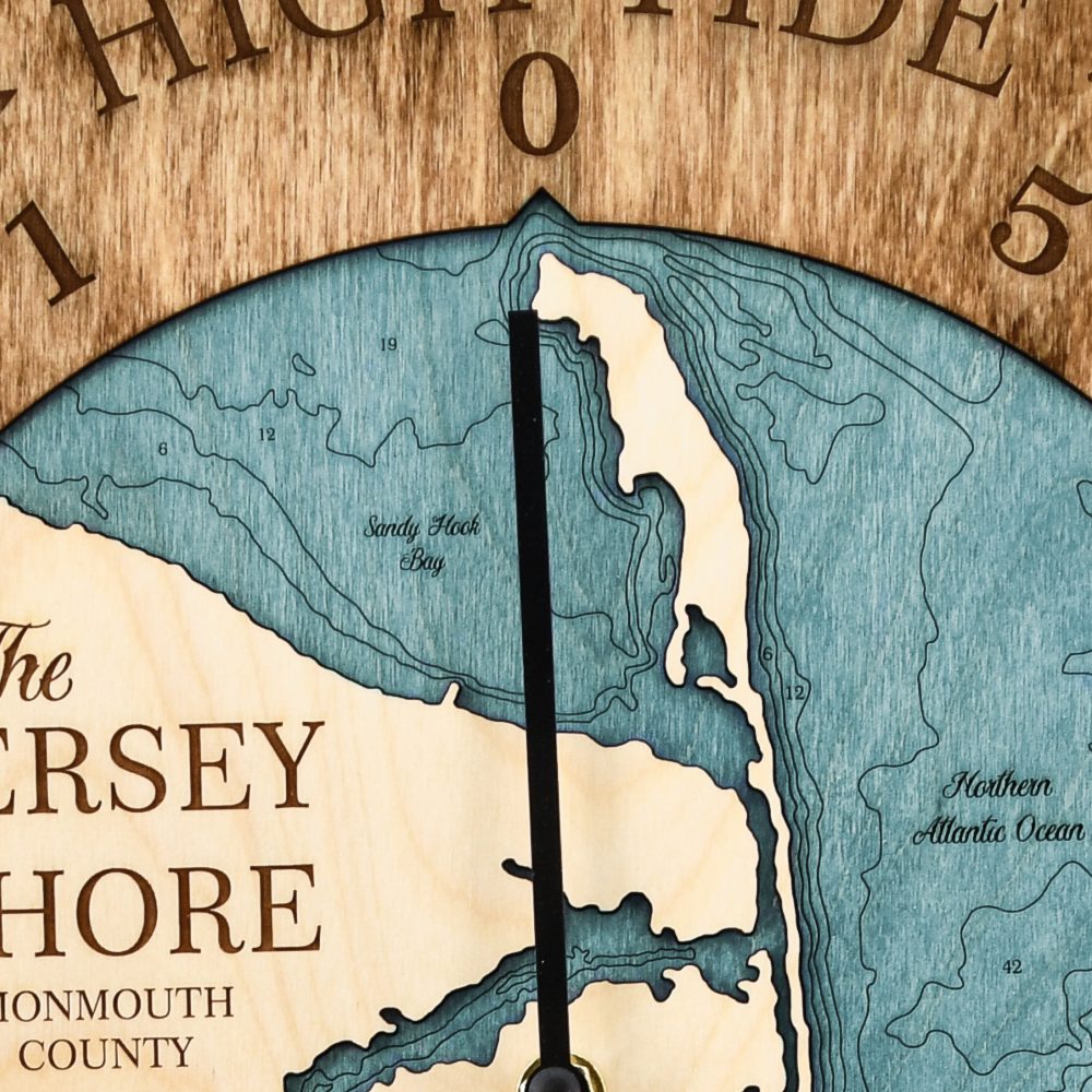 Jersey Shore Tide Clock Americana Accent with Blue Green Water Detail Shot 2