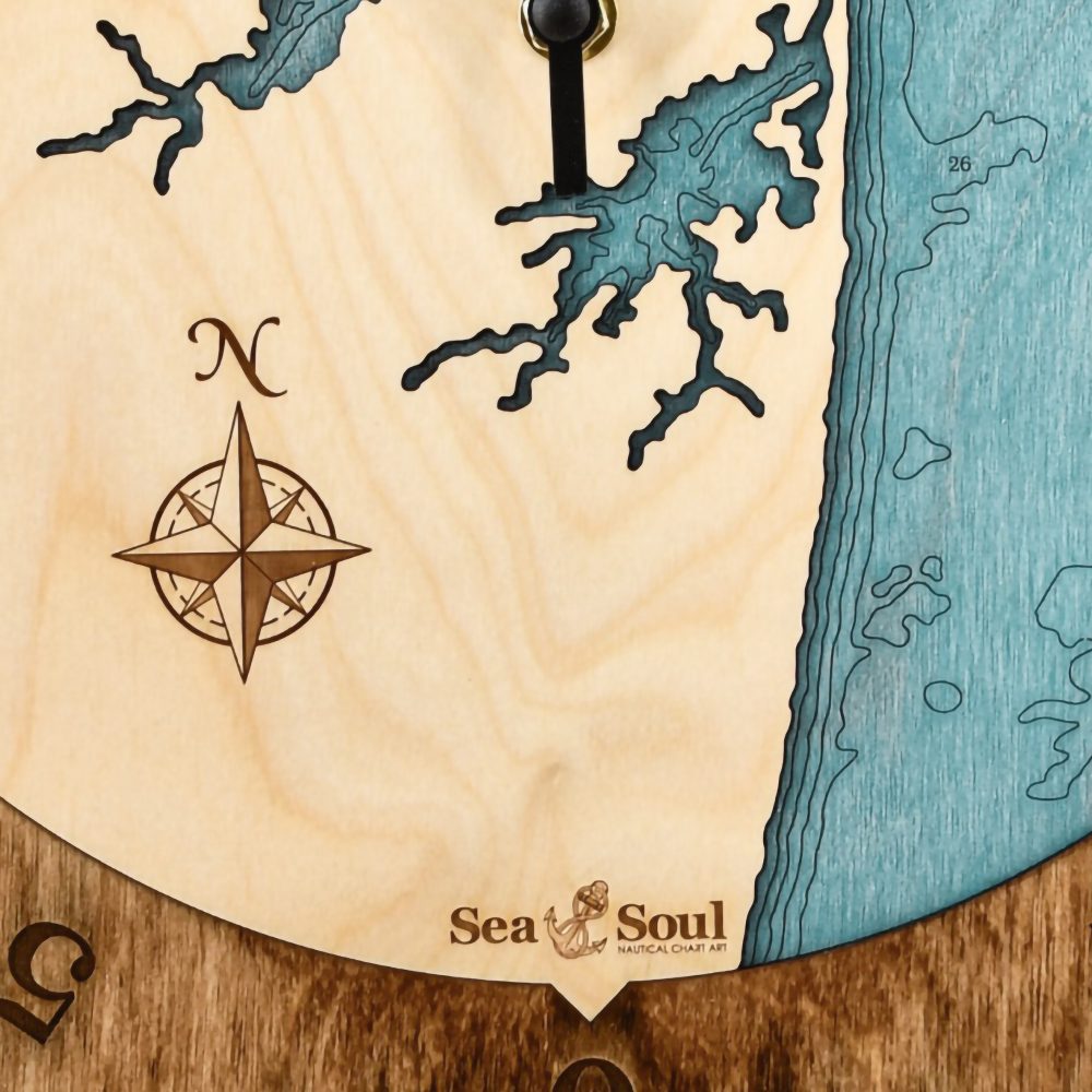 Jersey Shore Tide Clock Americana Accent with Blue Green Water Detail Shot 3