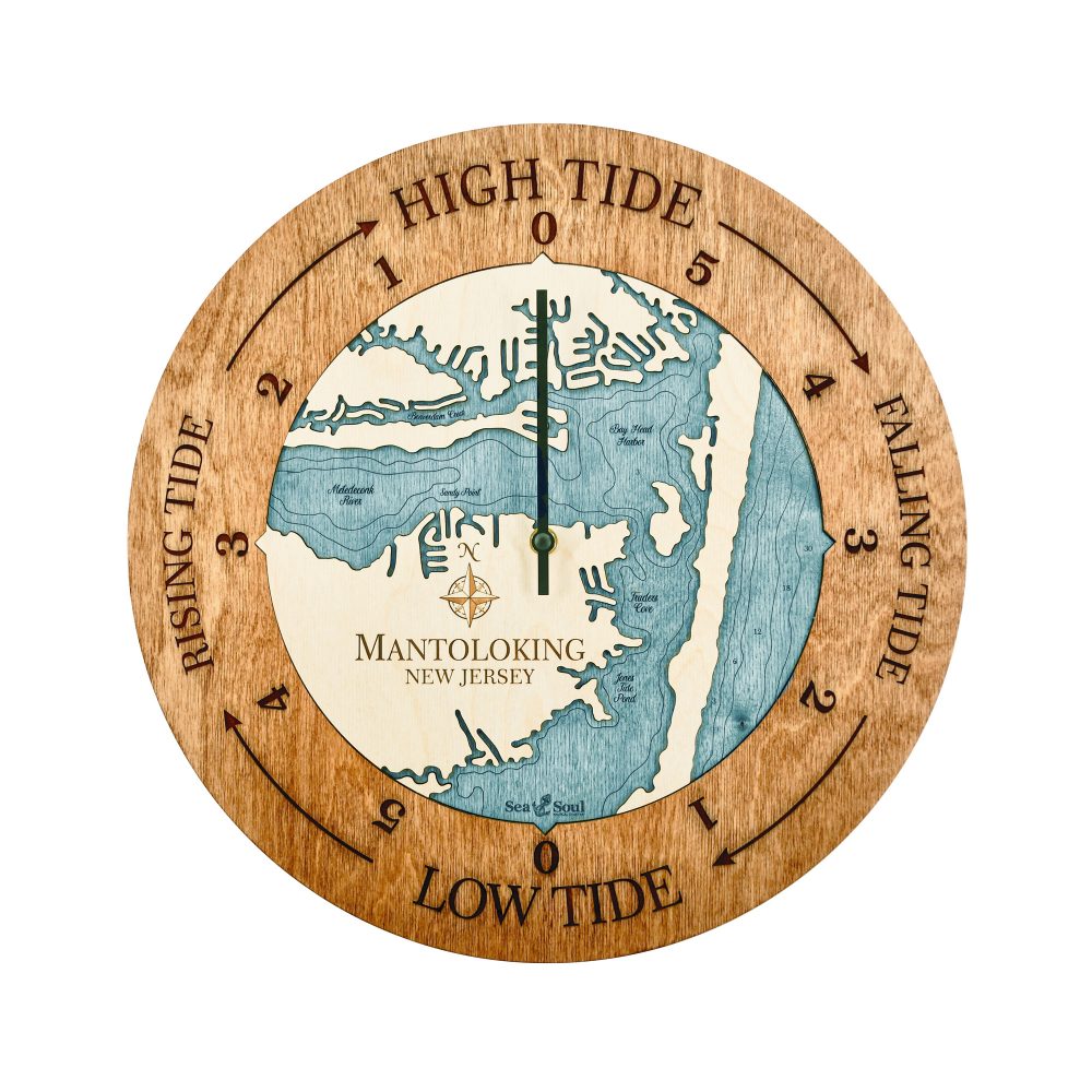 Mantoloking Tide Clock Americana Accent with Blue Green Water