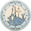 Mystic Connecticut Tide Clock Bleach Blue Accent with Deep Blue Water