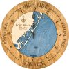 Long Beach Island Tide Clock Honey Accent with Deep Blue Water
