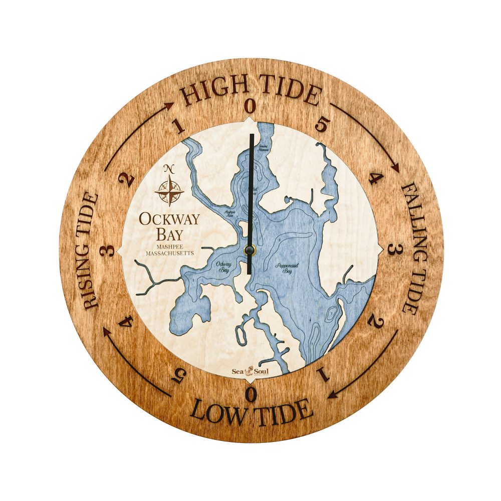 Ockway Bay Tide Clock Americana Accent with Deep Blue Water