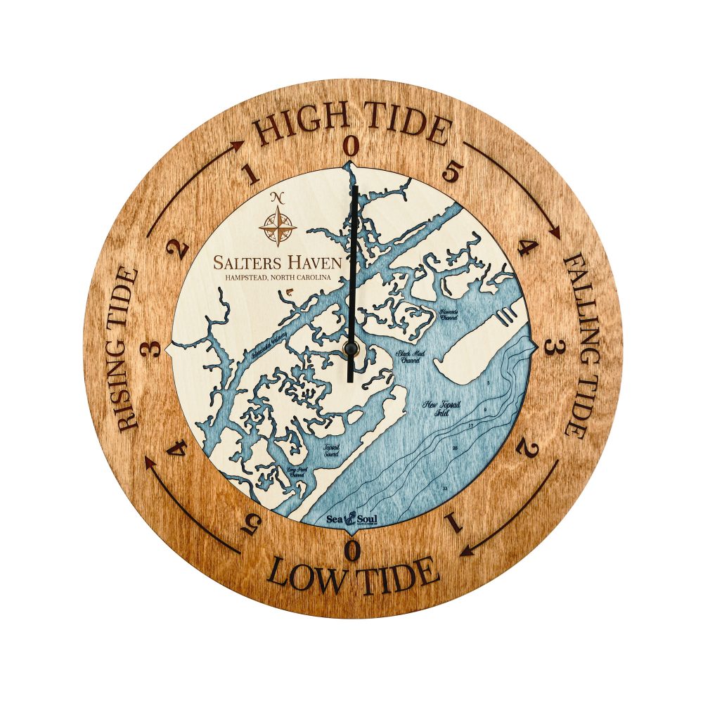 Salters Haven Tide Clock Americana Accent with Blue Green Water