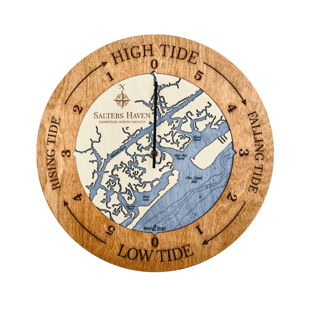 Salters Haven Tide Clock Americana Accent with Deep Blue Water