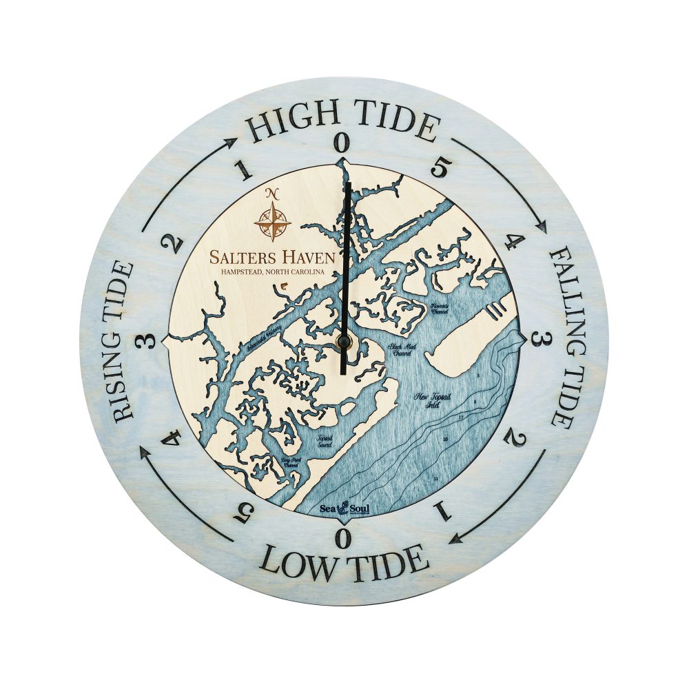 Salters Haven Tide Clock Bleach Blue Accent with Blue Green Water