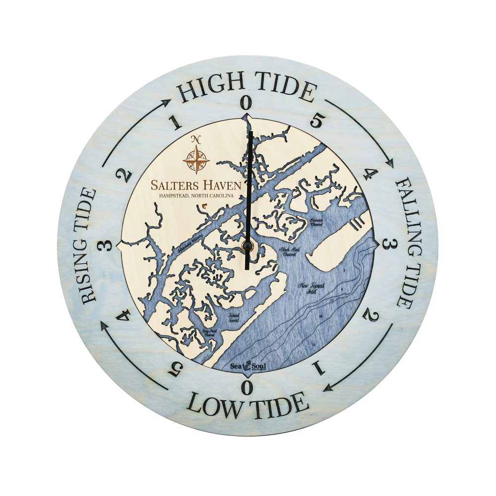 Salters Haven Tide Clock Bleach Blue Accent with Deep Blue Water