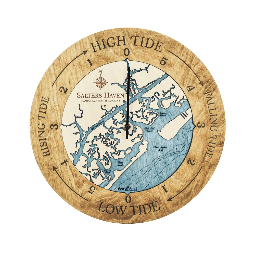 Salters Haven Tide Clock Honey Accent with Blue Green Water