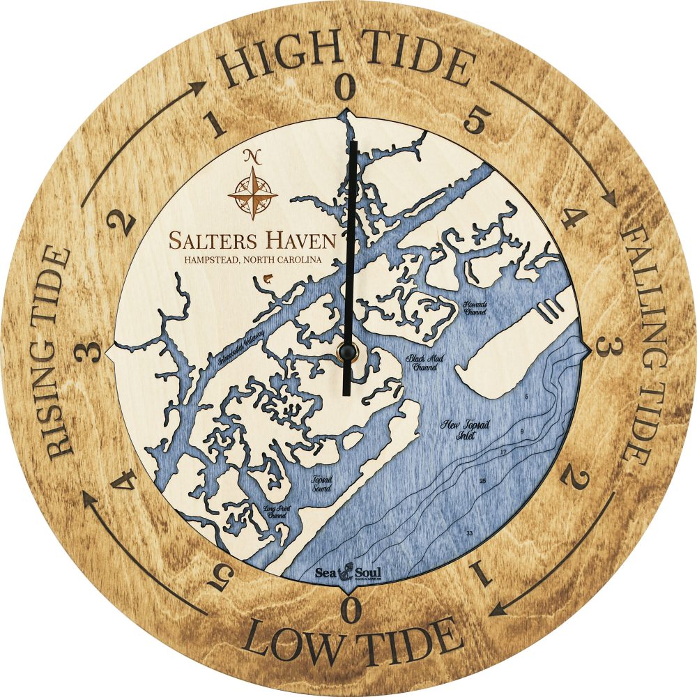 Salters Haven Tide Clock Honey Accent with Deep Blue Water Product Shot