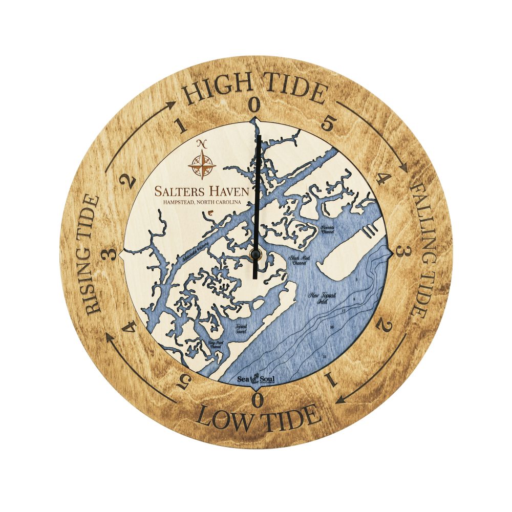 Salters Haven Tide Clock Honey Accent with Deep Blue Water