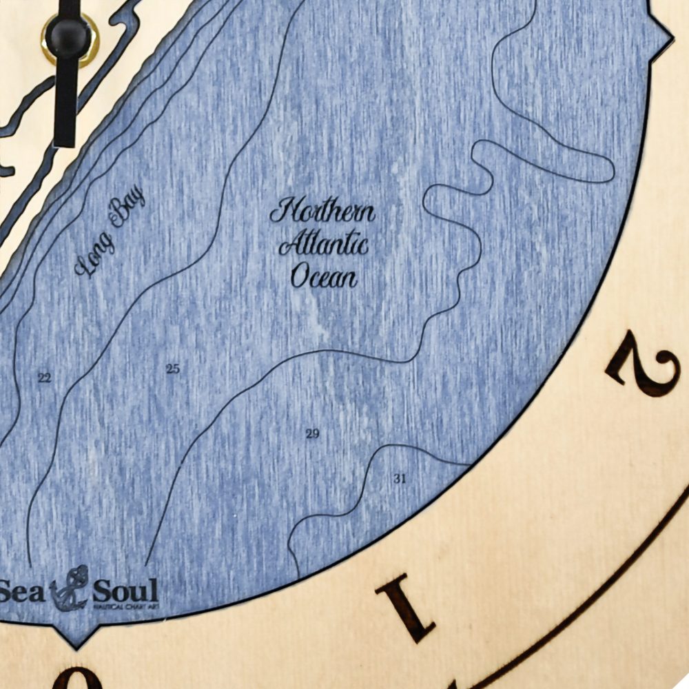 Surfside Beach Tide Clock Birch Accent with Deep Blue Water Detail Shot 3