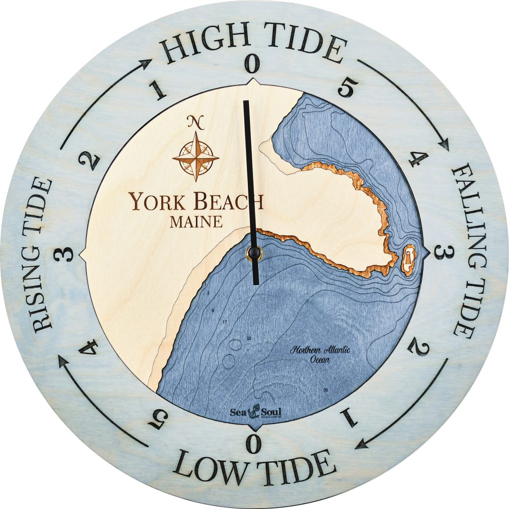York Beach Tide Clock Bleach Blue Accent with Deep Blue Water Product Shot