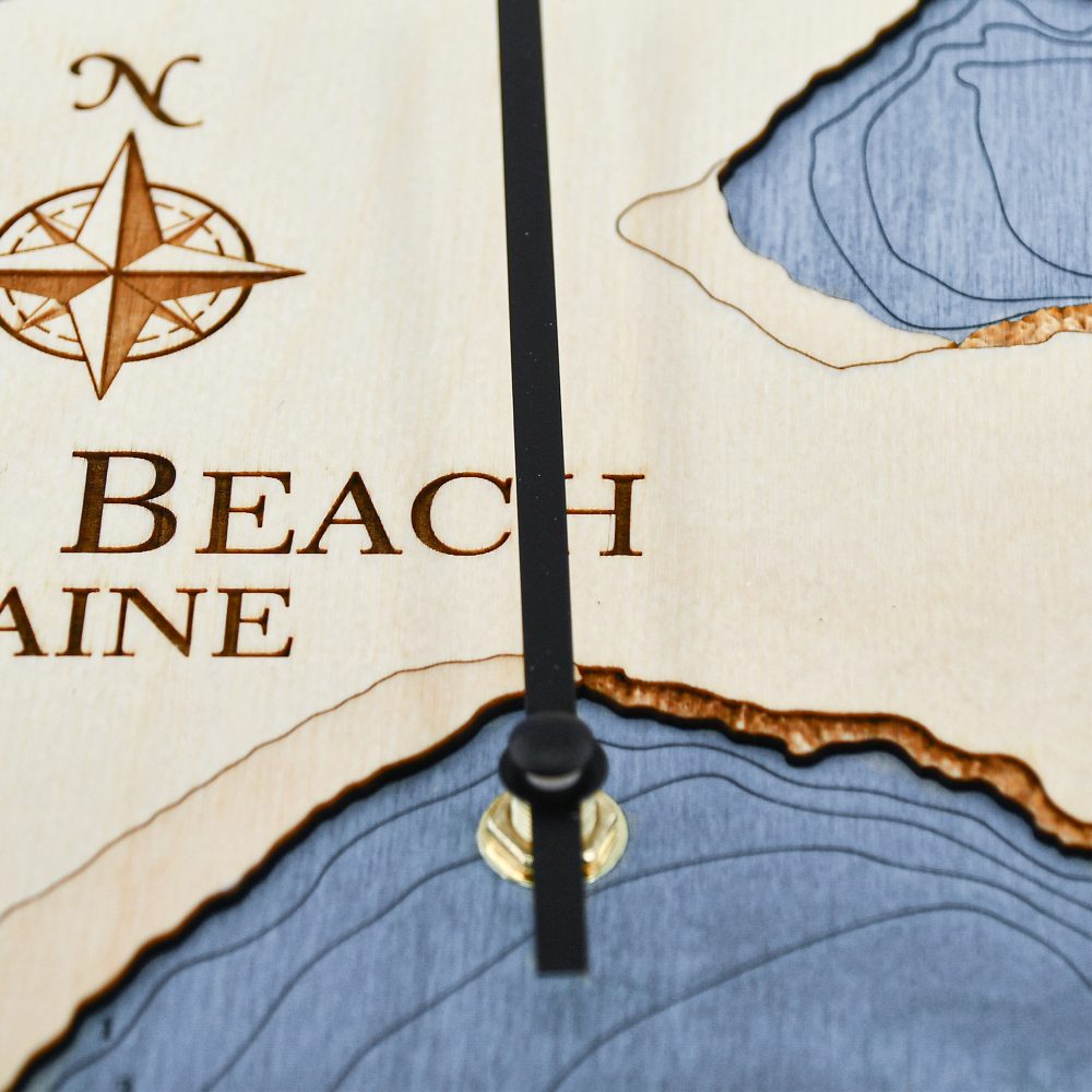 York Beach Tide Clock Birch Accent with Deep Blue Water Detail Shot 4