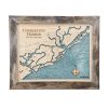 Charleston Harbor Wall Art 13x16 Rustic Pine Accent with Blue Green Water