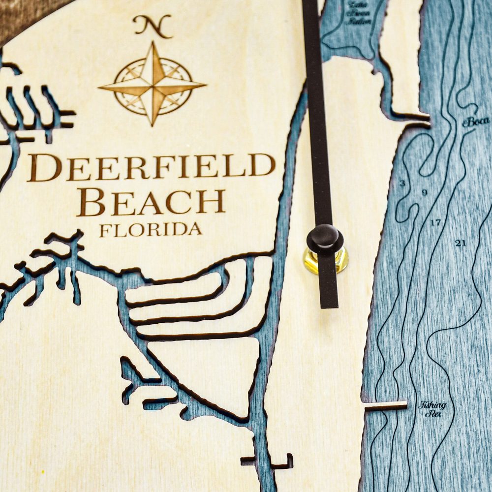 Deerfield Beach Tide Clock Americana Accent with Blue Green Water Detail Shot 2