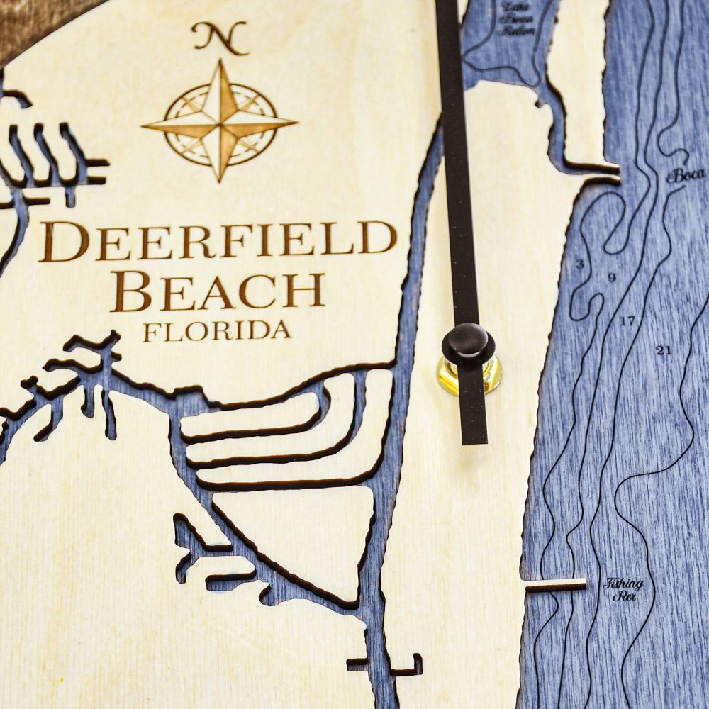 Deerfield Beach Tide Clock Americana Accent with Deep Blue Water Detail Shot 2