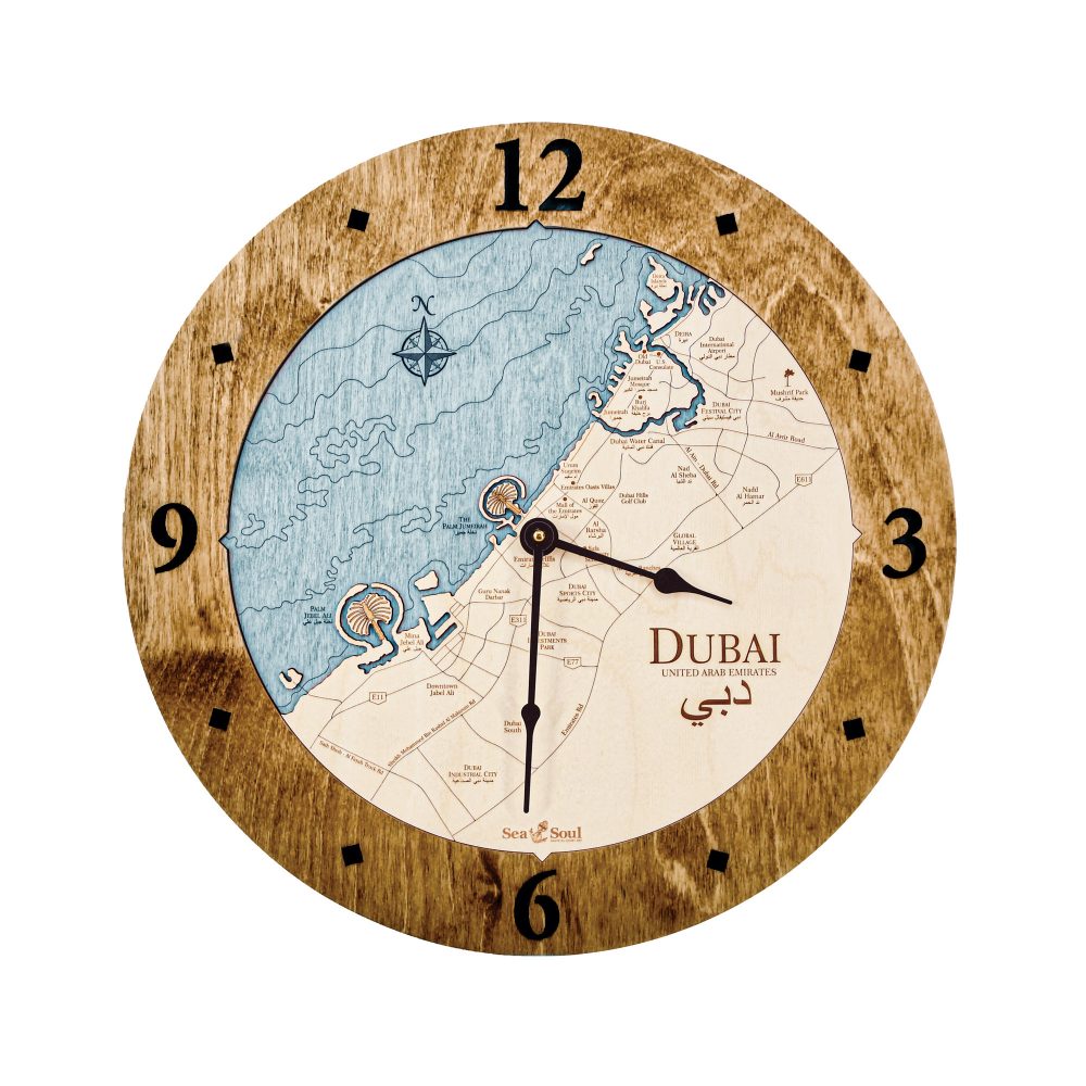 Dubai Nautical Clock Americana Accent with Blue Green Water