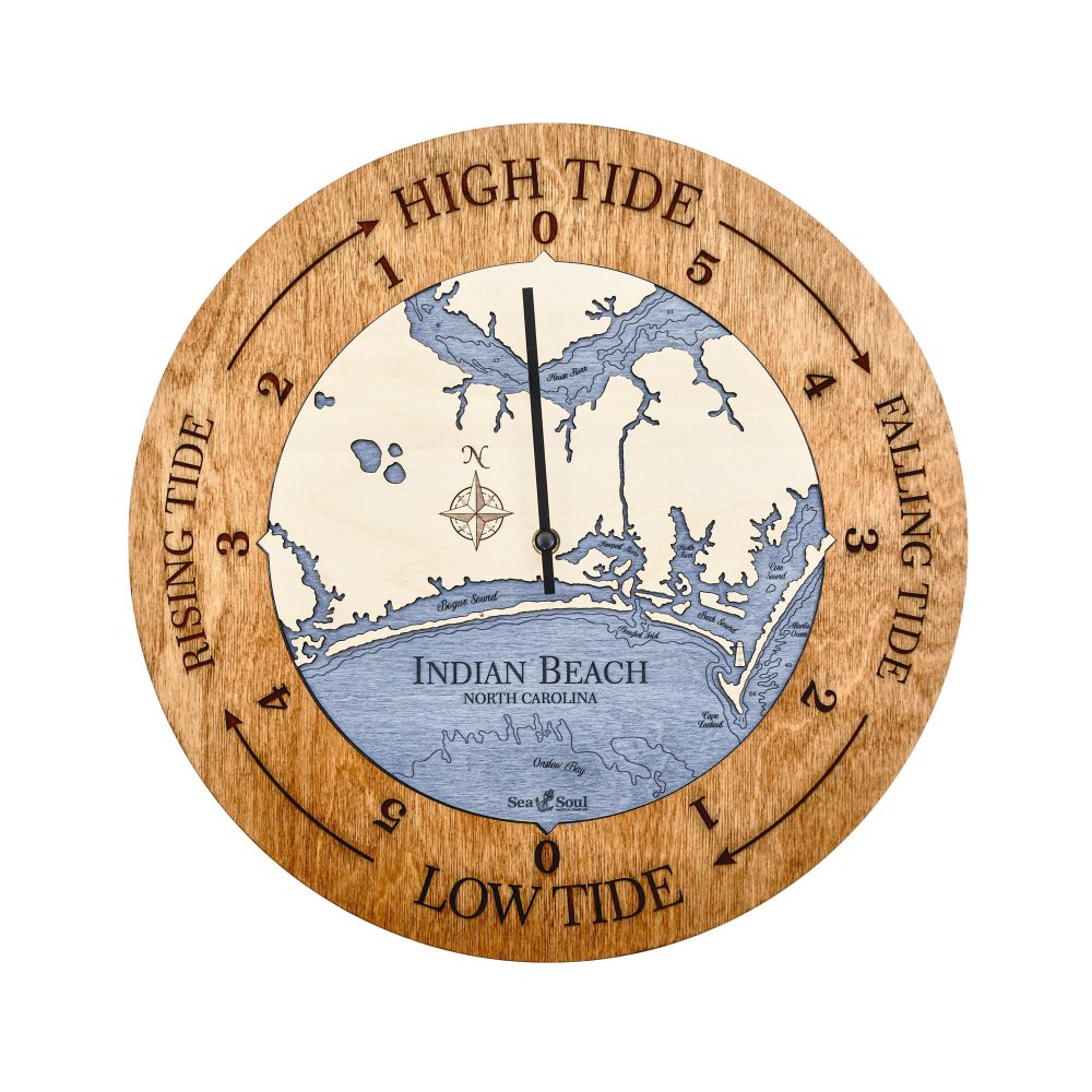 Indian Beach Tide Clock Americana Accent with Deep Blue Water