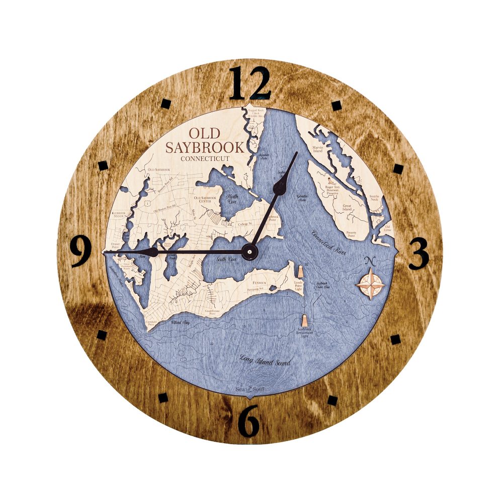Old Saybrook Nautical Clock Americana Accent with Deep Blue Water