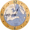 Old Saybrook Nautical Clock Honey Accent with Deep Blue Water Product Shot