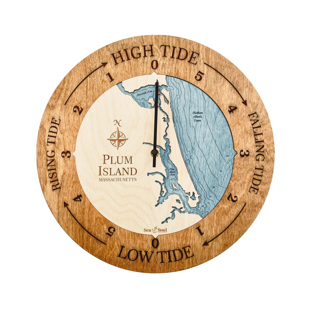 Plum Island Tide Clock Americana Accent with Blue Green Water
