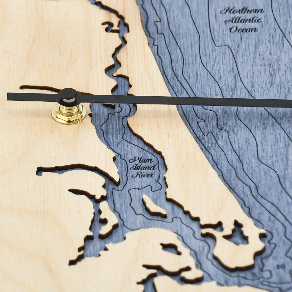 Plum Island Tide Clock Americana Accent with Deep Blue Water Detail Shot 3