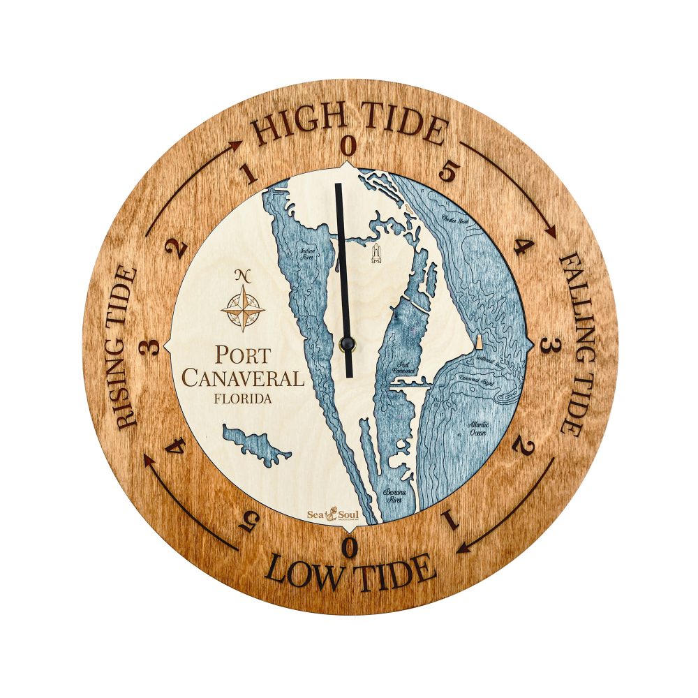Port Canaveral Tide Clock Americana Accent with Blue Green Water