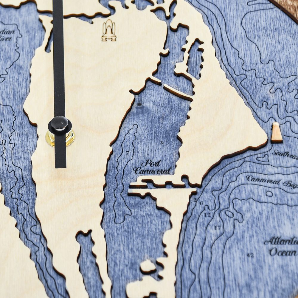 Port Canaveral Tide Clock Birch Accent with Deep Blue Water Detail Shot 3