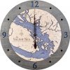 Salish Sea Nautical Clock Driftwood Accent with Deep Blue Water Product Shot
