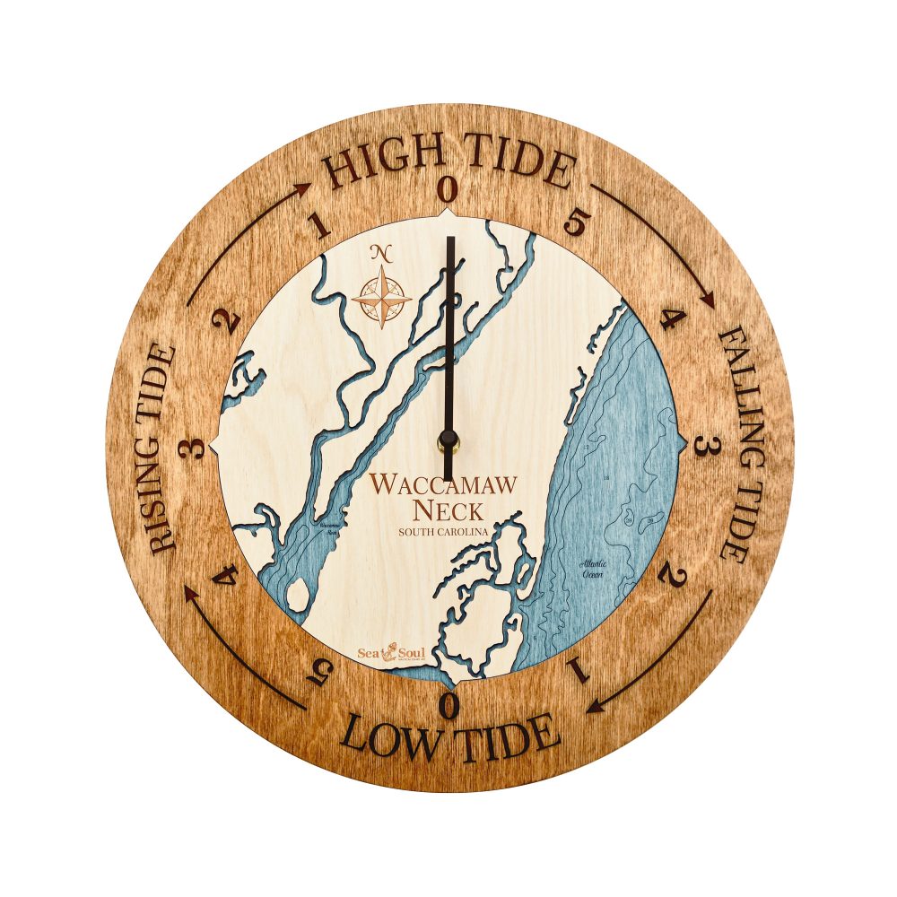 Waccamaw Neck Tide Clock Americana Accent with Blue Green Water