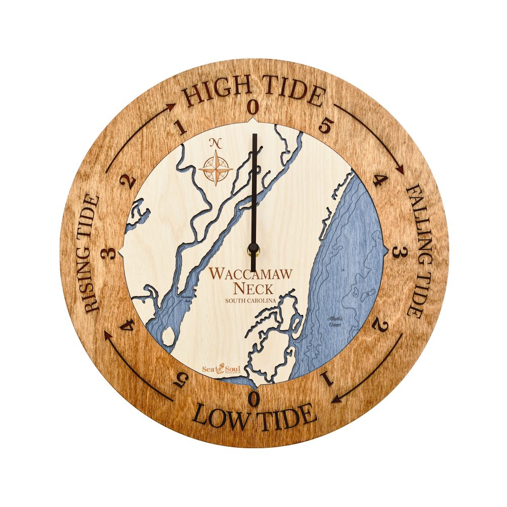 Waccamaw Neck Tide Clock Americana Accent with Deep Blue Water