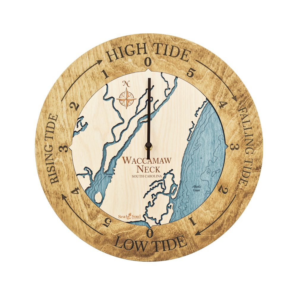Waccamaw Neck Tide Clock Honey Accent with Blue Green Water