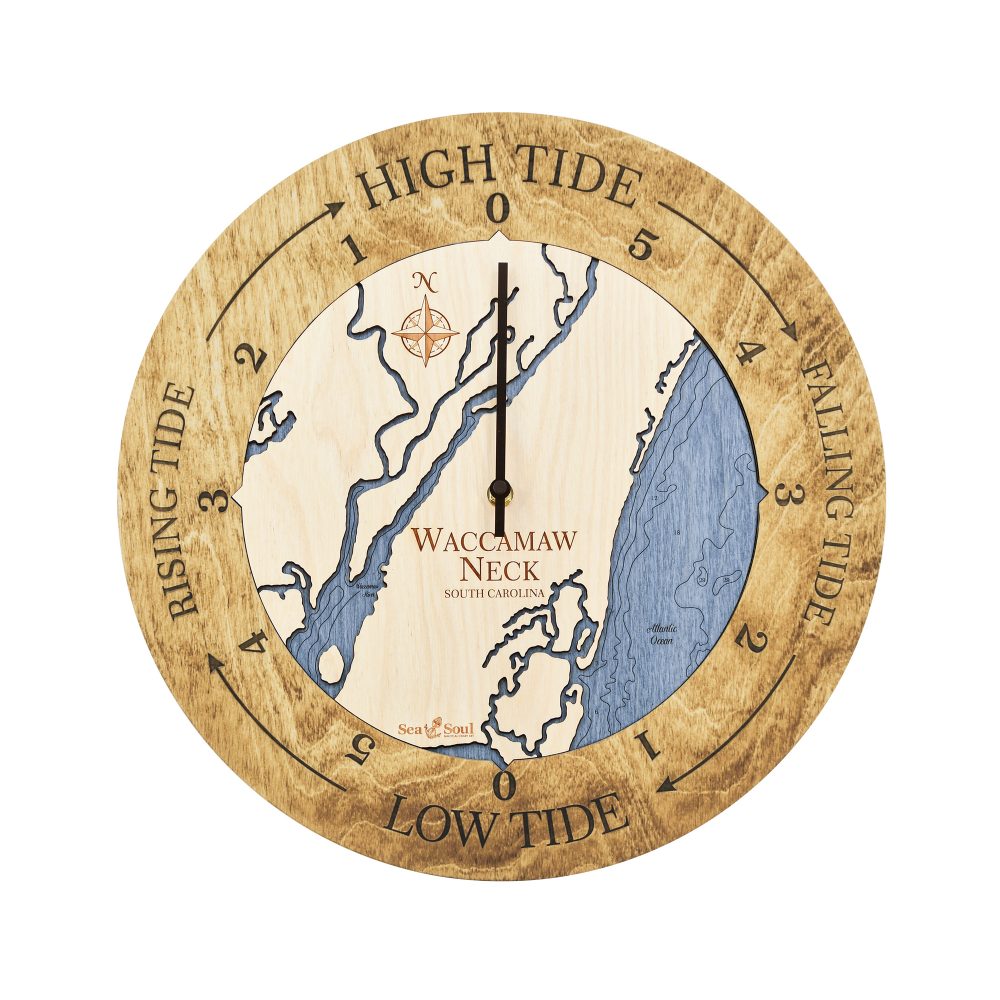 Waccamaw Neck Tide Clock Honey Accent with Deep Blue Water