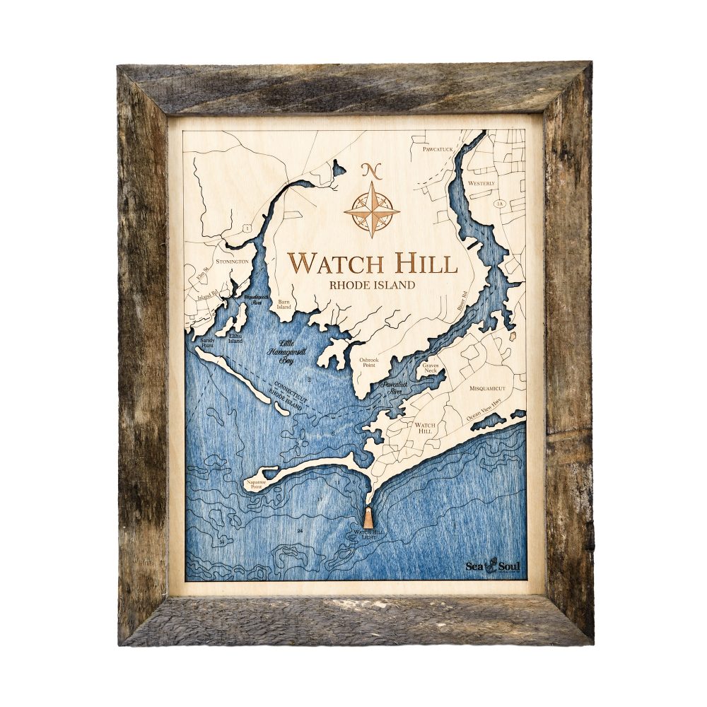 Watch Hill Wall Art 13x16 Rustic Pine Accent with Deep Blue Water
