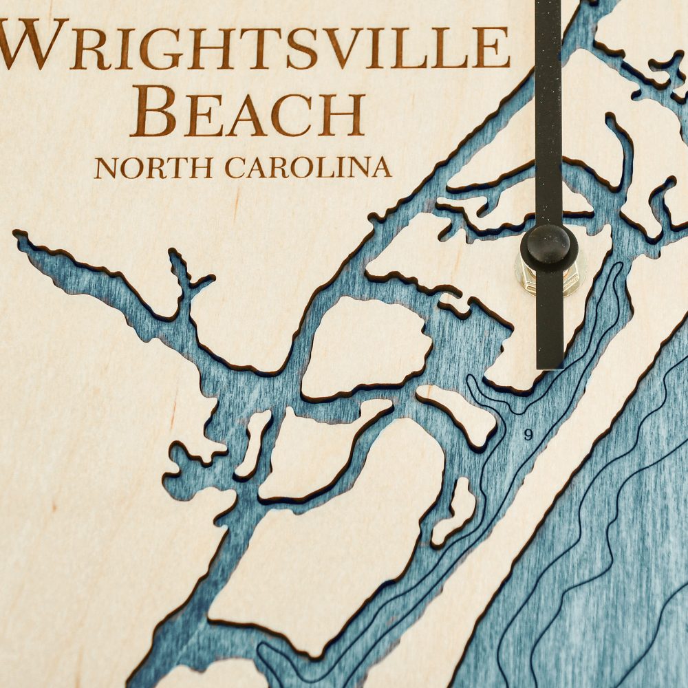 Wrightsville Beach Tide Clock Americana Accent with Blue Green Water Detail Shot 1