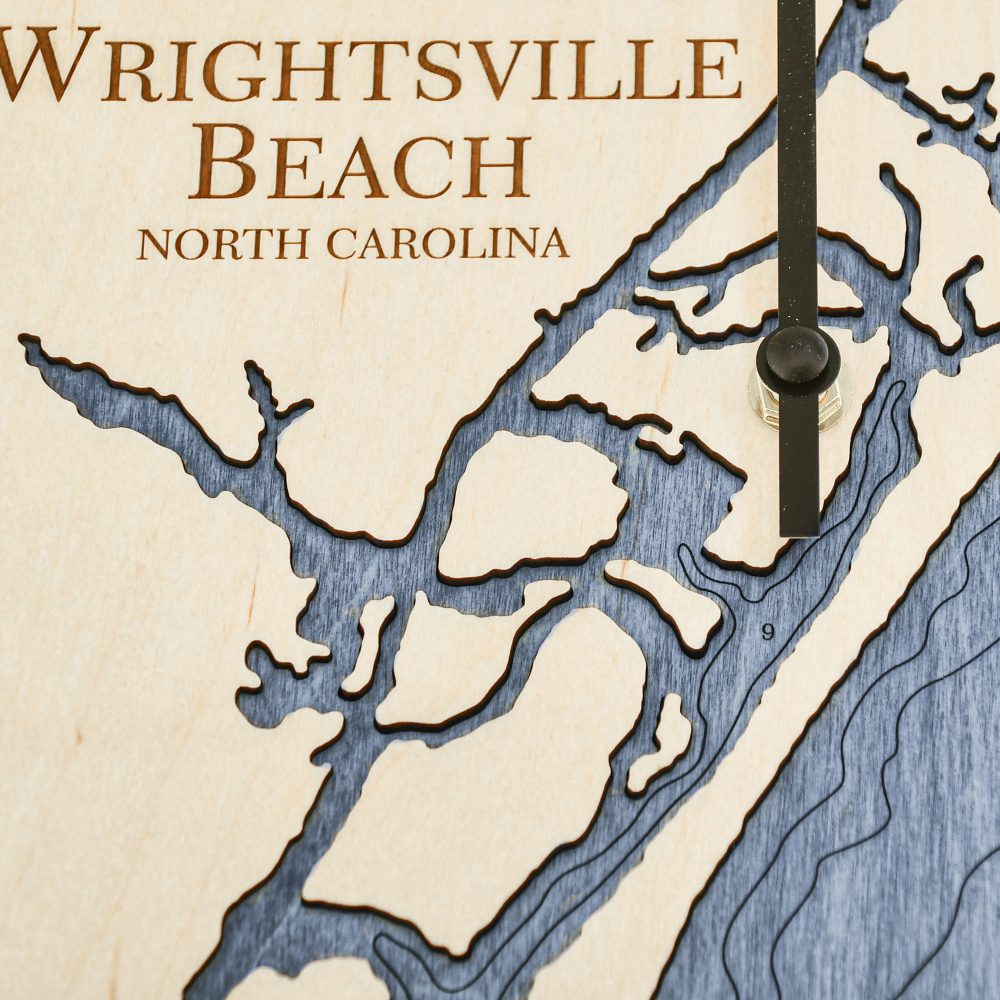 Wrightsville Beach Tide Clock Americana Accent with Deep Blue Water Detail Shot 1